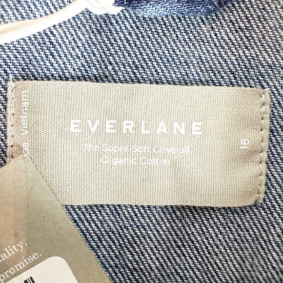 Everlane The Super Soft Organic Cotton Coverall Size 16 Dark Blue Wash - Picture 8 of 10